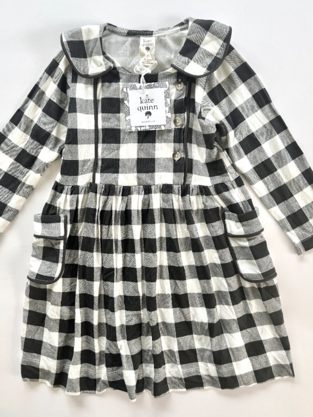 NWT Kate Quinn Buffalo Check Dress 2T Peter Pan Collar Long Sleeve Fall Plaid